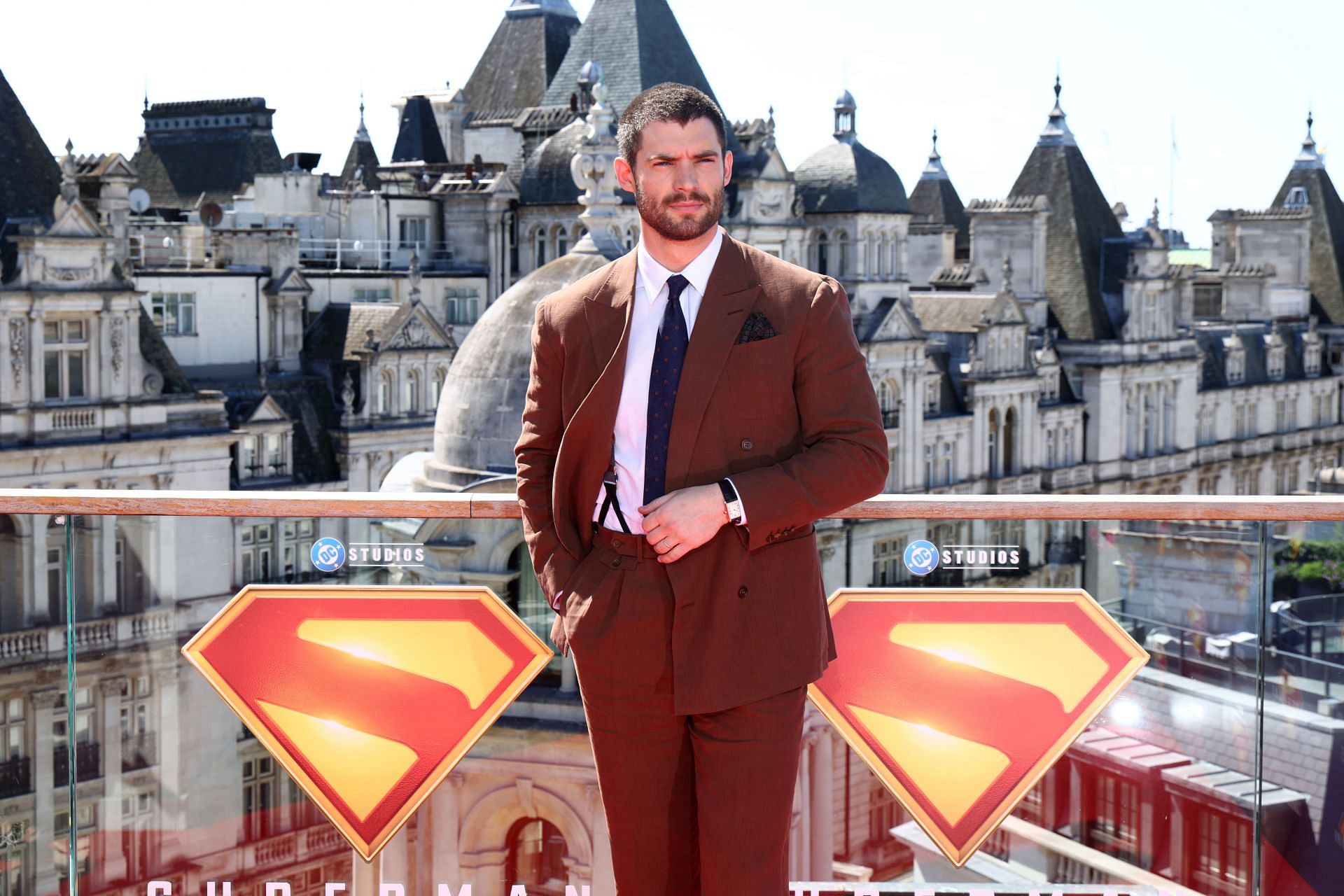David Corenswet plays the titular superhero in the upcoming DC Studio film (Image via Getty)